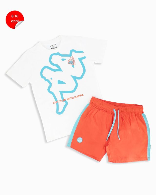 Product: KAPPA - Completo beach mezza manica ragazzi 8-16 anni bianco (1 of 2)