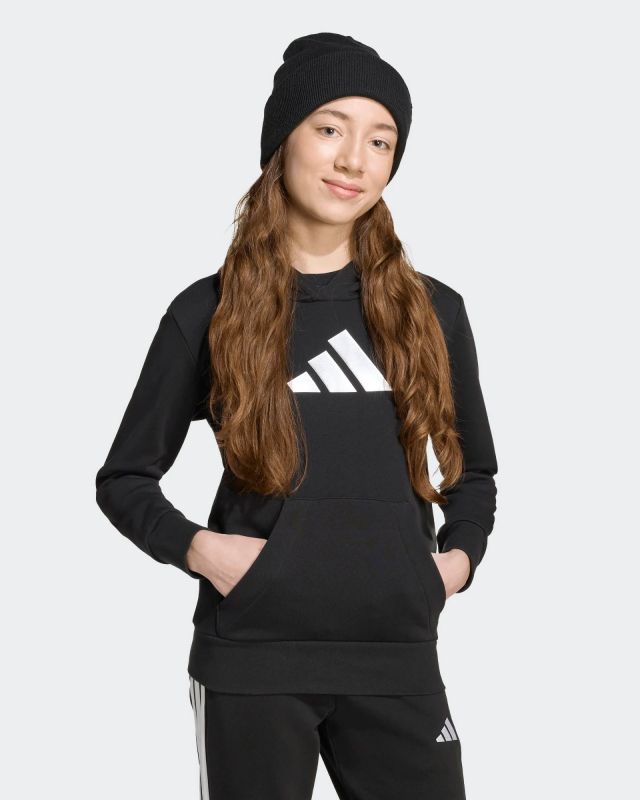 Product: ADIDAS - FELPA NERA GRAPHIC HOODED PER RAGAZZI CON CAPPUCCIO - JV5267 (1 of 6)
