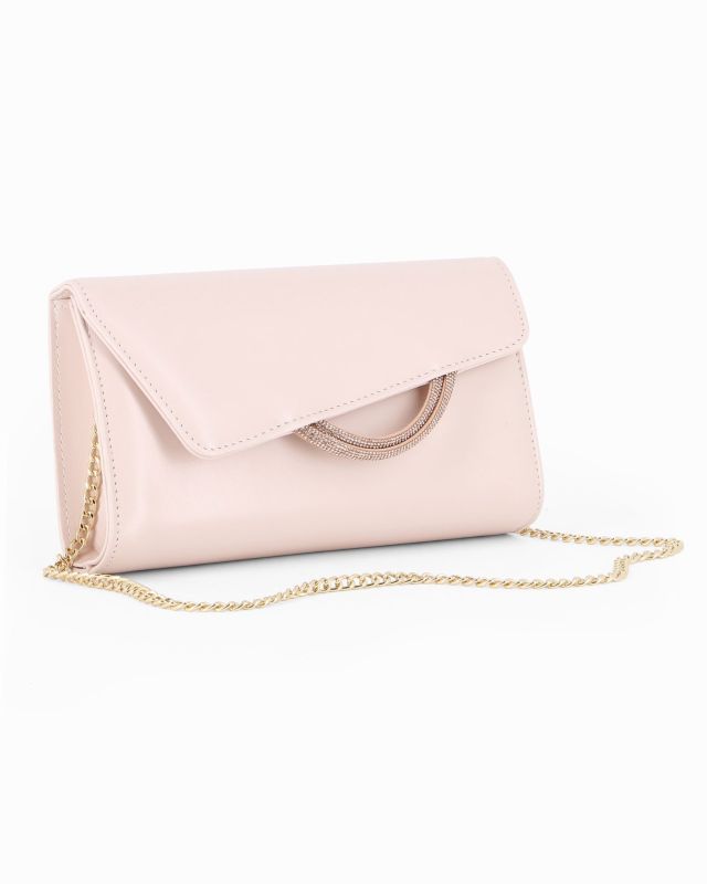 Product: ANNES NICOLE - Pochette nude con cinturini in strass sulla patta e tracolla a catenina (1 of 24)