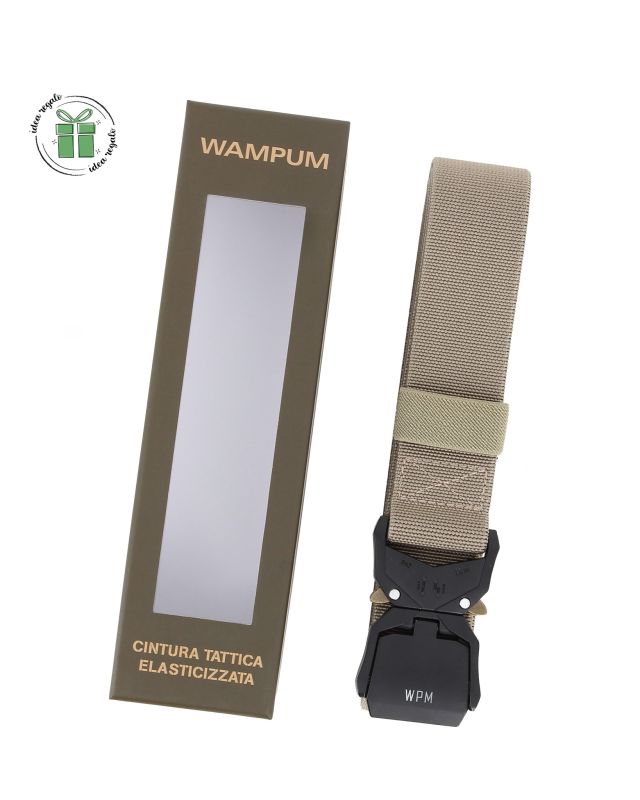 Product: WAMPUM - Cintura tattica elasticizzata beige da uomo con scatola (2 of 4)
