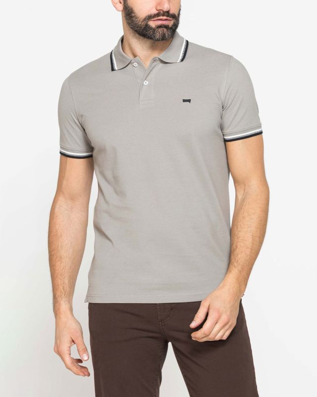 Product: CARRERA - Polo manica corta in piquet grigio chiaro (1 of 3)