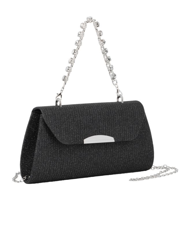 Product: DIVAS - Borsa pochette nera in lurex per cerimonia (1 of 4)