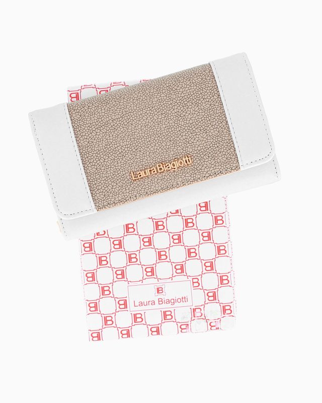 Product: LAURA BIAGIOTTI - Portafoglio bianco con lavorazione sulla patta (1 of 3)