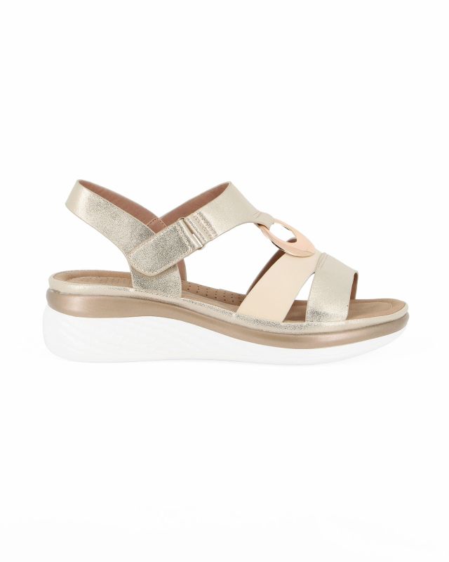 Product: MISS GLOBO - Sandalo beige con strappo e sottopiede in memory soft (1 of 5)