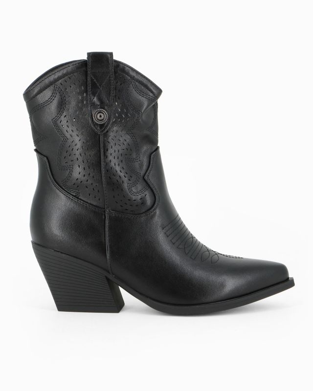 Product: ZOE - Stivaletto texano nero con zip laterale, tacco 7CM (1 of 4)