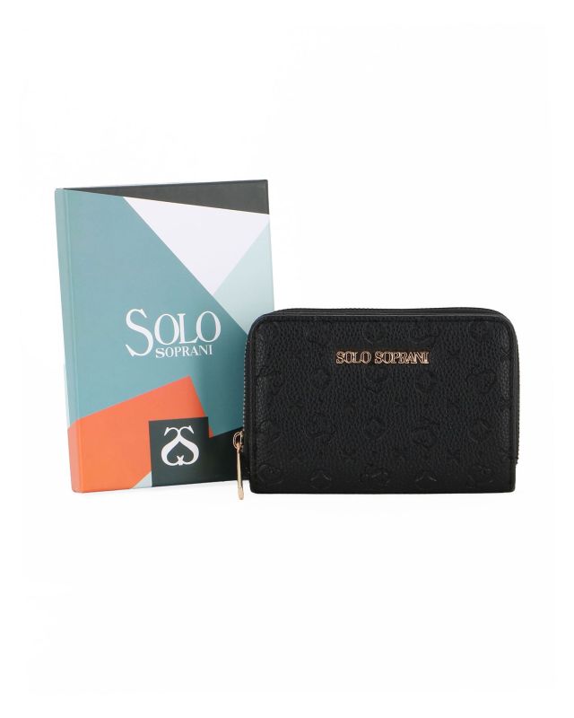 Product: SOLO SOPRANI - Portafoglio nero loggato con tre scomparti principali (4 of 4)