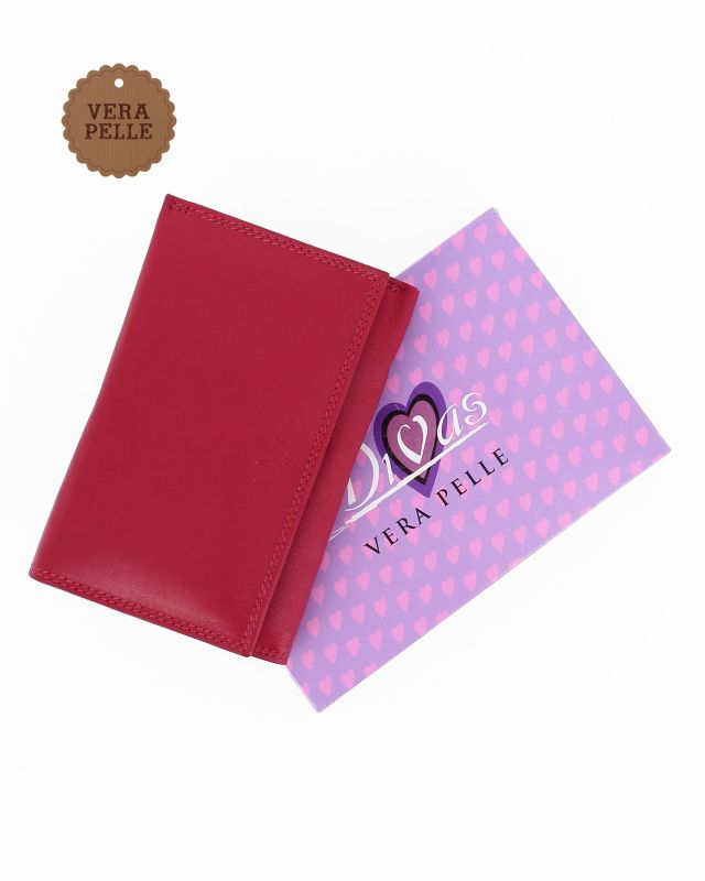 Product: DIVAS- Portafoglio rosso da donna con patta in VERA PELLE (5 of 5)