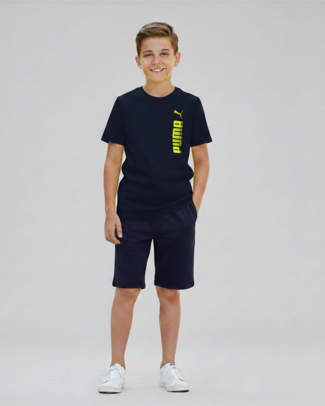 Product: PUMA - T-SHIRT JUNIOR (7 - 16 ANNI) ESSENTIAL GRAPHIC TEE , BLU,  694948-16 (1 of 4)