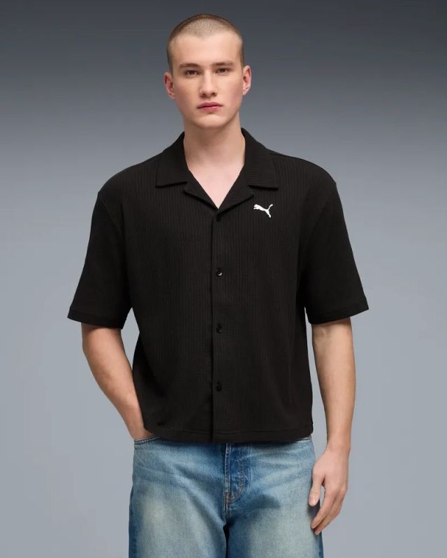 Product: PUMA – CAMICIA NERA  WARDROBE ESS WAFFLE BOXY  DA UOMO, 634363-01 (1 of 5)