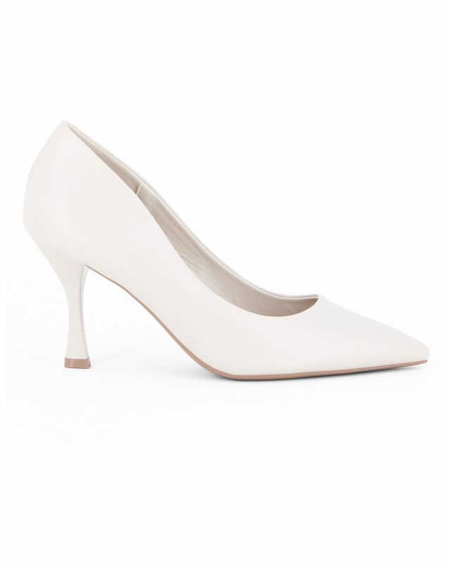 Product: MISS GLOBO - Décolleté avorio con sottopiede in VERA PELLE, tacco 8,5CM (1 of 5)