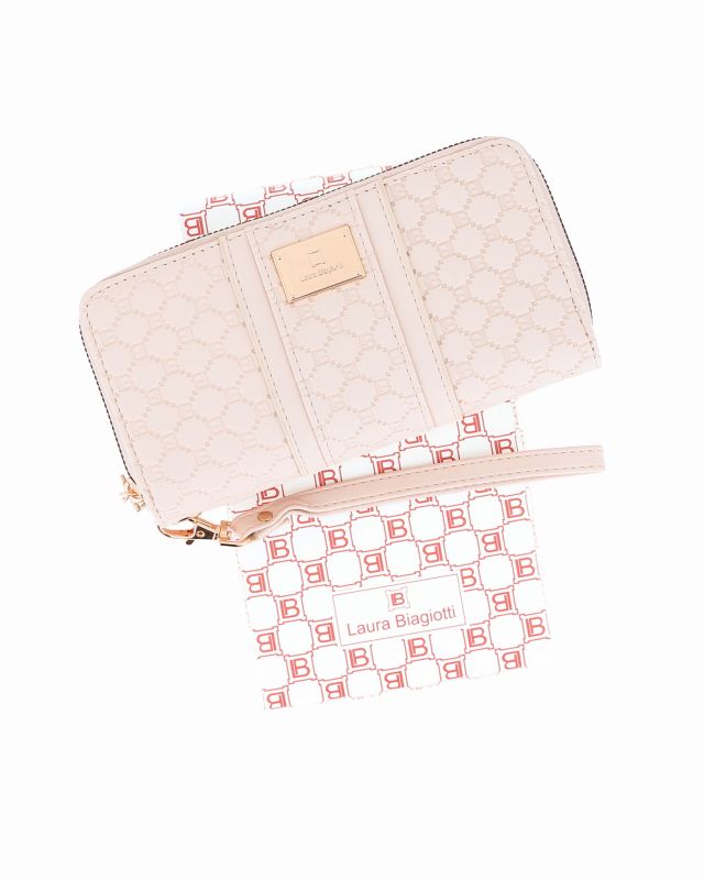 Product: LAURA BIAGIOTTI - Portafoglio naturale loggato con due scomparti principali, polsiera removibile (1 of 3)