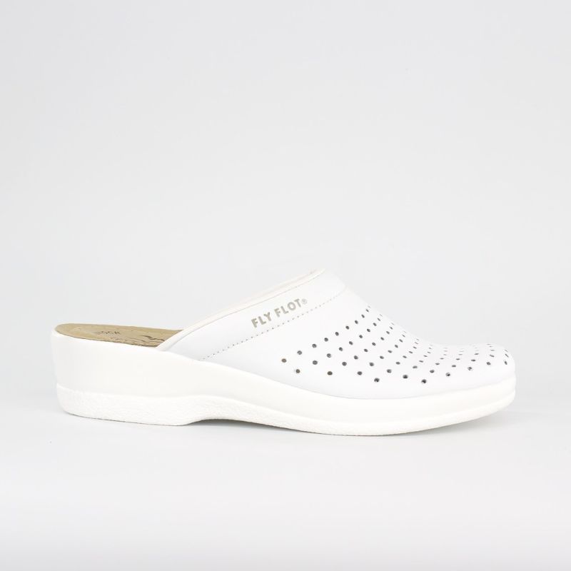 Product: FLY FLOT - Ciabatta sanitaria da donna bianco in VERA PELLE, MADE IN ITALY (1 of 4)