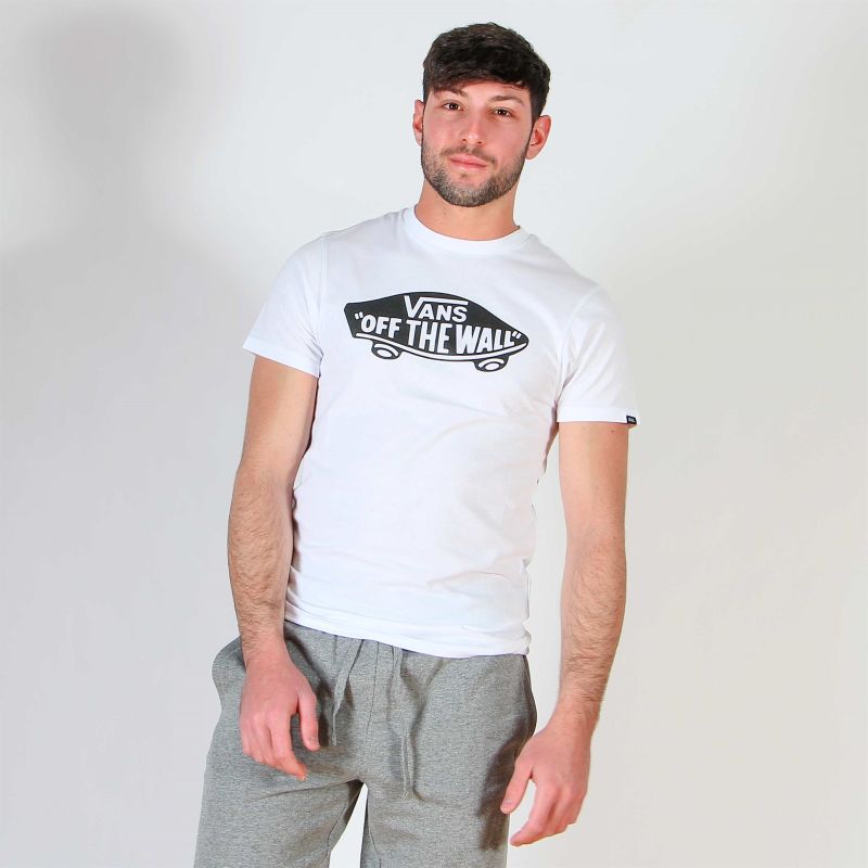 Product: VANS - T shirt girocollo da uomo bianca con logo nero, slim fit (1 of 3)