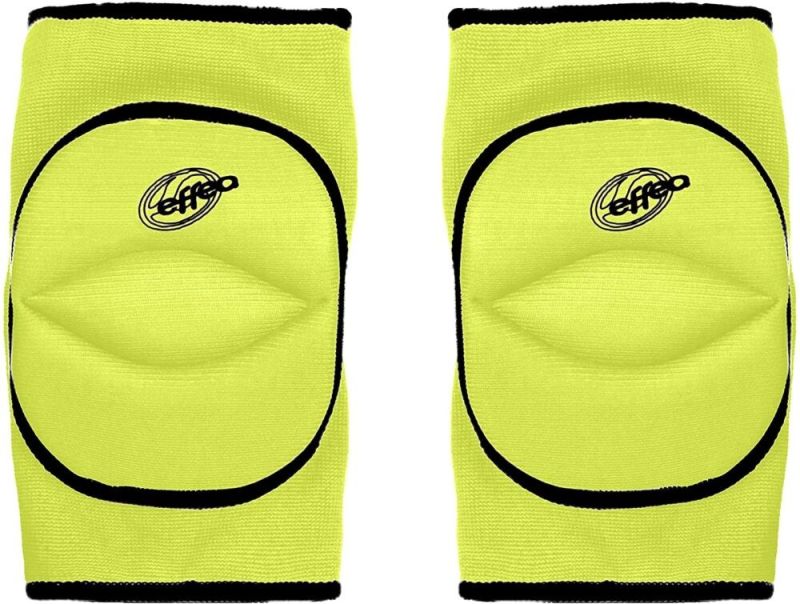 Product: EFFEA - Ginocchiera da pallavolo gialla con snodo e foro posteriore