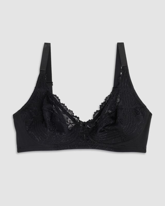 Product: COTONELLA - REGGISENO SENZA FERRETTO IN PIZZO NERO - CD038 (1 of 2)