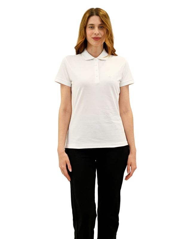 Product: KEY UP -POLO IN PIQUET DONNA BIANCA CON COLLETTO - 5535Q/0001 (1 of 4)