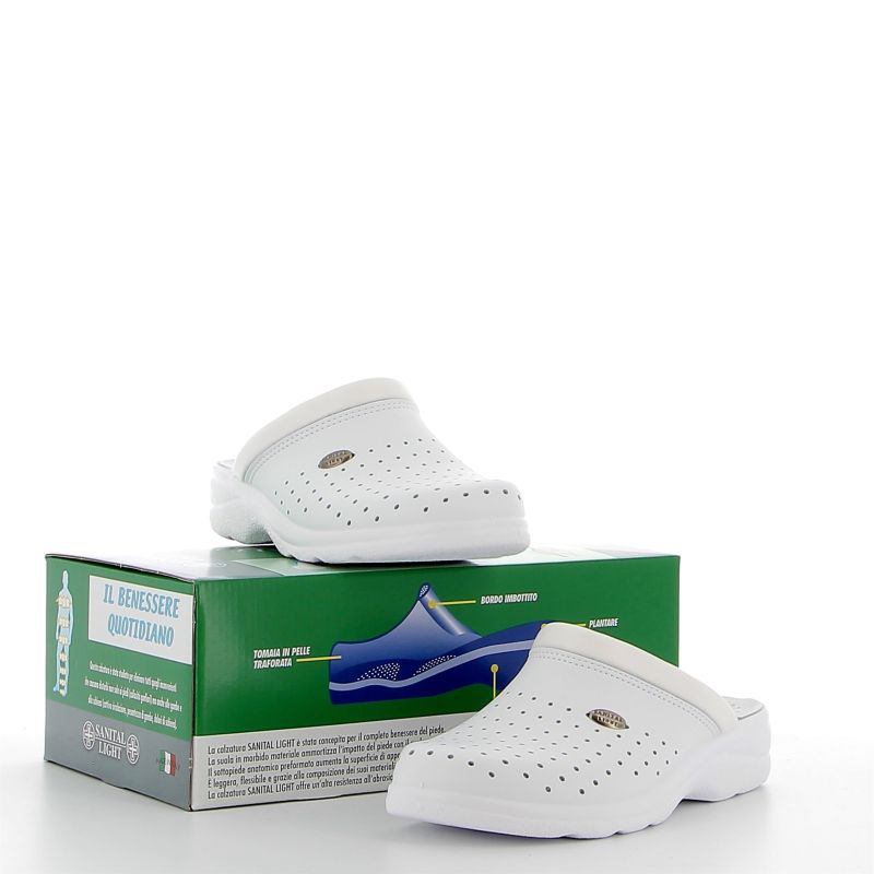 Product: SANITAL LIGHT - Ciabatta sanitaria bianca in VERA PELLE, MADE IN ITALY (1 of 4)