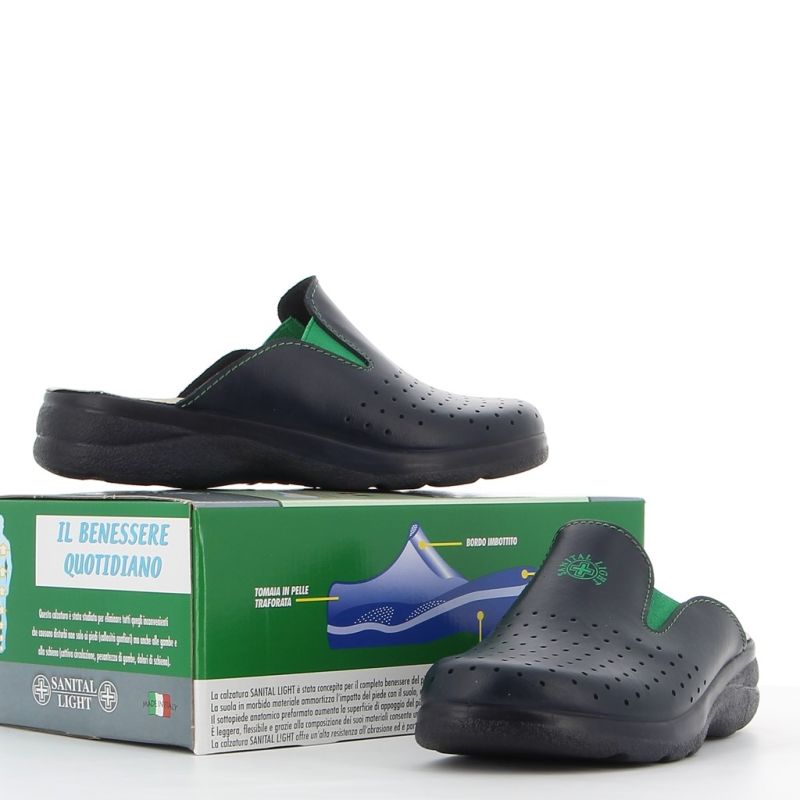 Product: SANITAL LIGHT - Ciabatta sanitaria blu in VERA PELLE, MADE IN ITALY (1 of 4)