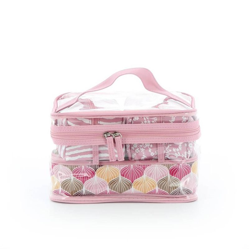 Product: BACHATA- Set 4 trousse fantasia zebrata, fiori e conchiglie con trousse grande plastificata (1 of 4)