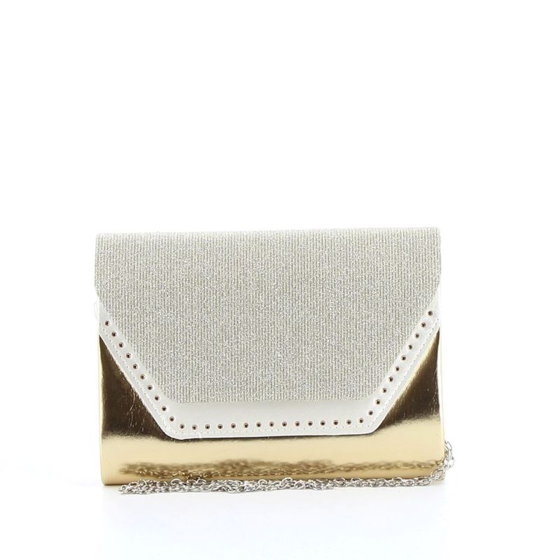 Product: DIVAS- Pochette effetto metalizzato e strass con patta lurex (1 of 3)