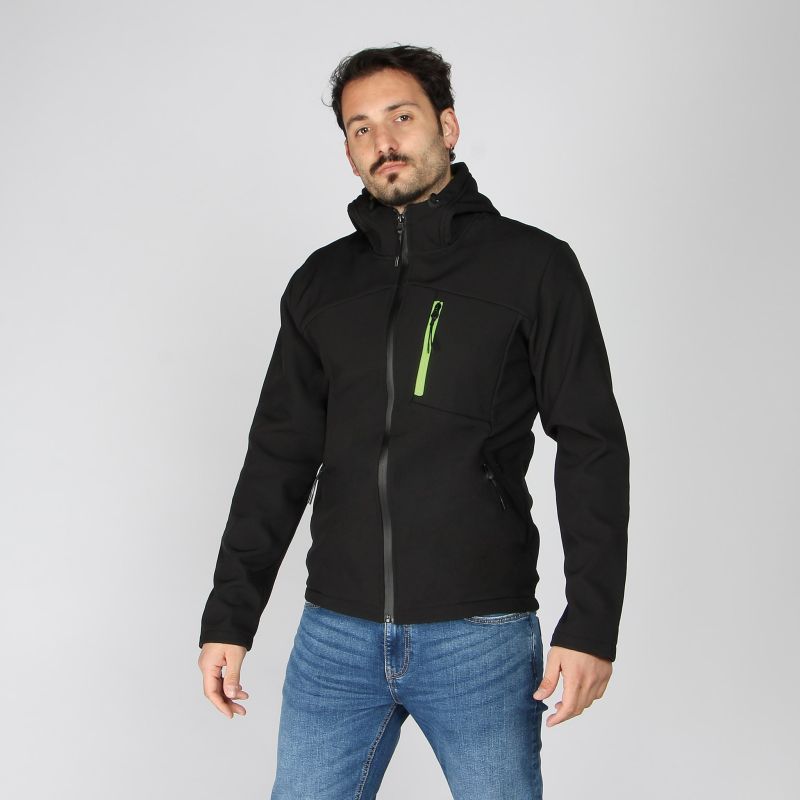 Product: JACKET C/CAPP.SOFTSHELL UOMO BLK-YEL (1 of 3)