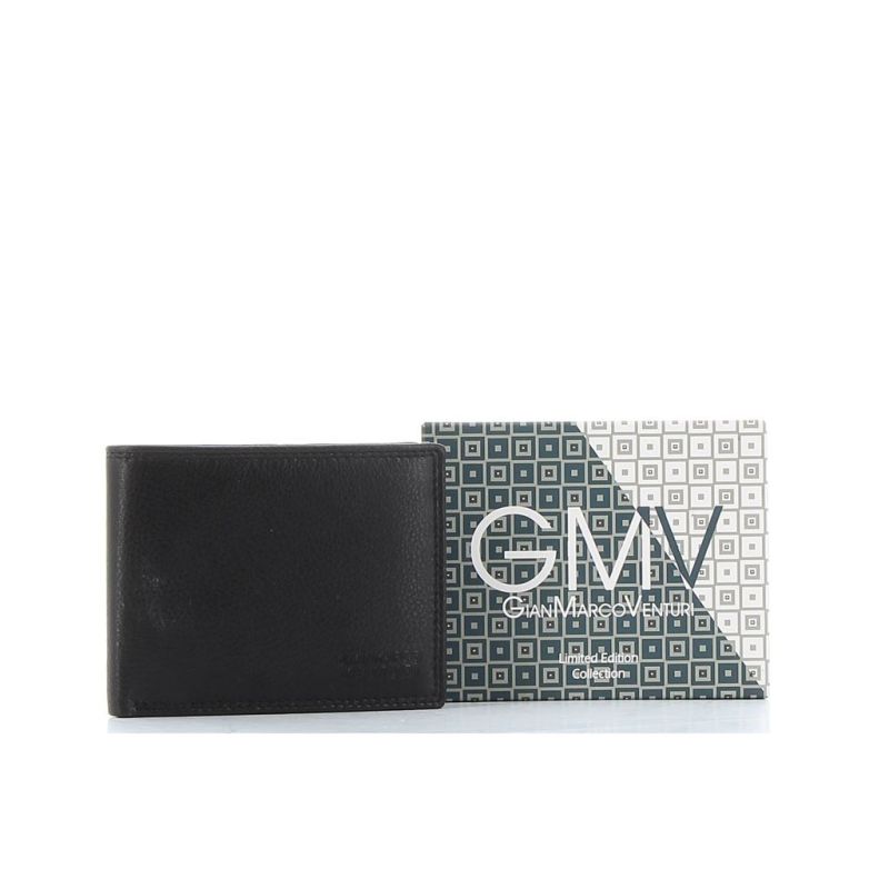 Product: GIANMARCO VENTURI - Portafoglio in VERA PELLE con doppio scomparto banconote e tasca portaspicci (1 of 4)
