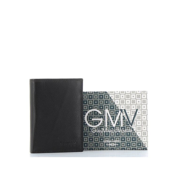 Product: GIANMARCO VENTURI - Portafoglio in VERA PELLE con doppio scomparto banconote e tasca portaspicci (1 of 3)