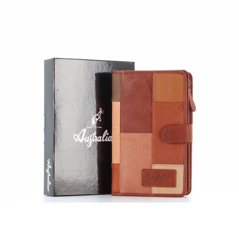 Product: AUSTRALIAN - Portafoglio verticale a quadri in VERA PELLE con scomparto porta carte di credito (1 of 3)