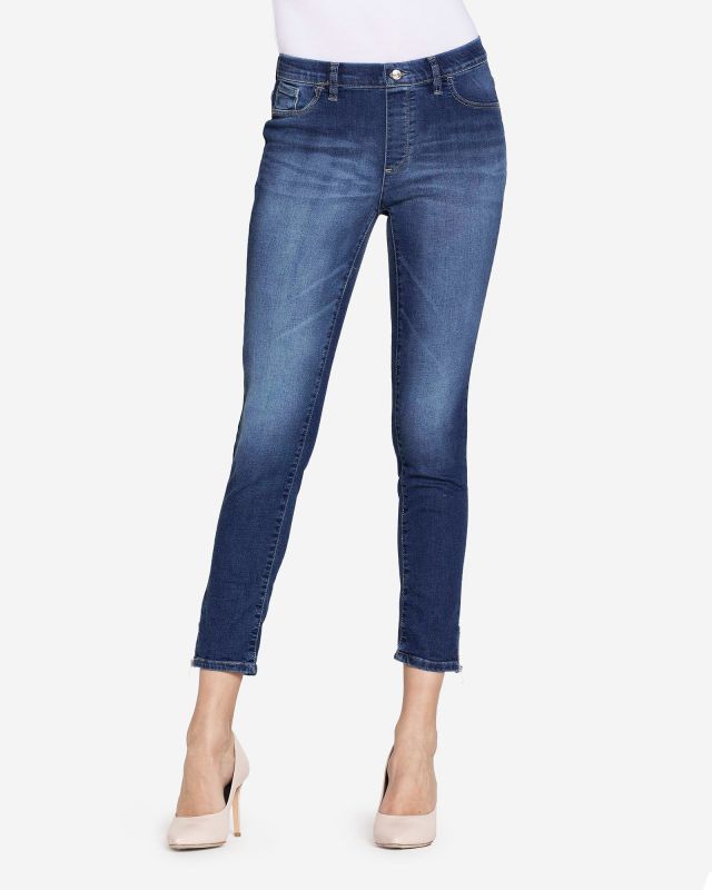 Product: CARRERA - DONNA LEGGINGS JEANS DENIM SUPER STRETCH CON ZIP ALLA CAVIGLIA- CAPRI (1 of 3)