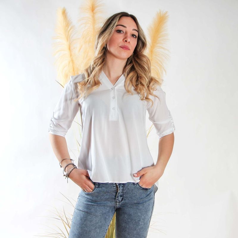 Product: PAQUITA - CAMICIA MANICA 3/4 SCOLLO A V (1 of 3)