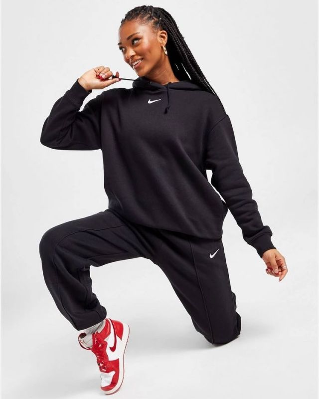 Product: NIKE - Felpa nera da donna con logo bianco (1 of 5)