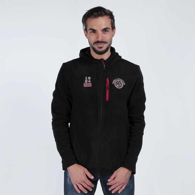 Product: ON SPIRIT - PILE UOMO FULL ZIP NERO -  MATTIA (1 of 2)