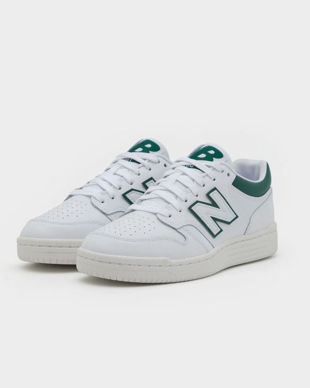 Product: NEW BALANCE - Sneaker da uomo bianche e verdi in VERA PELLE con soletta Ortholite - 480 (1 of 6)
