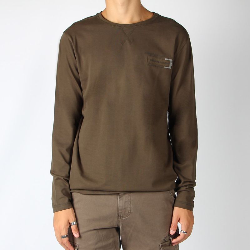 Product: B&A - T-SHIRT MANICA MILITARE LUNGA CON APPLICAZIONE (1 of 2)