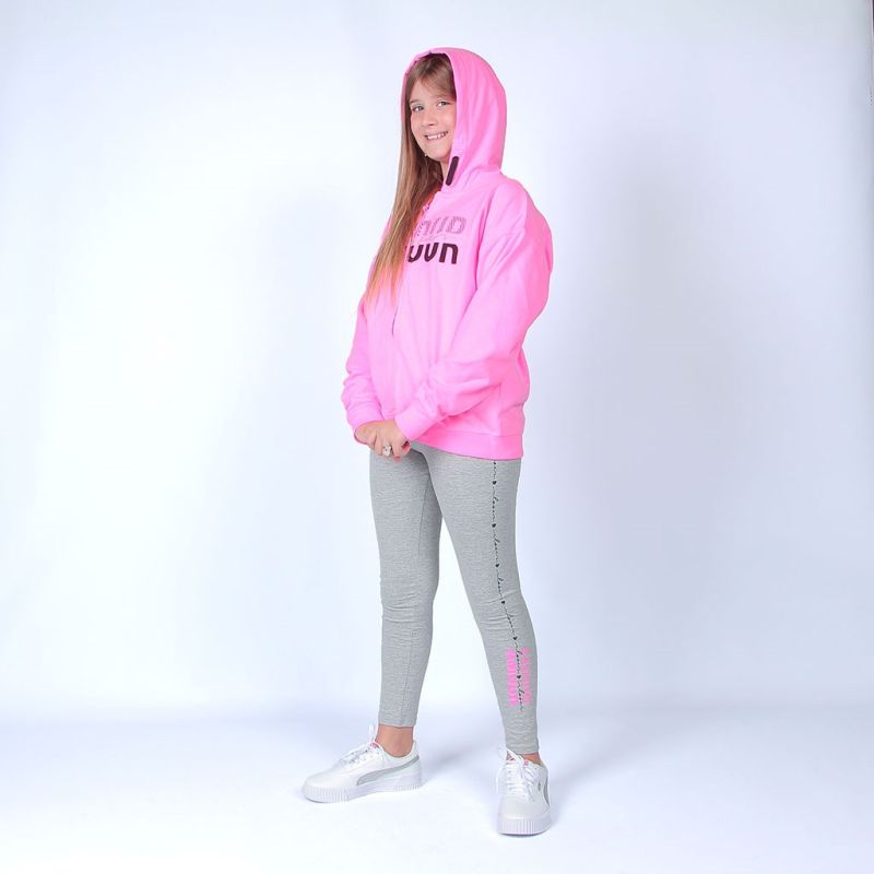 Product: AMERICAN RAP - FELPA ROSA FULL ZIP CON CAPPUCCIO (1 of 3)
