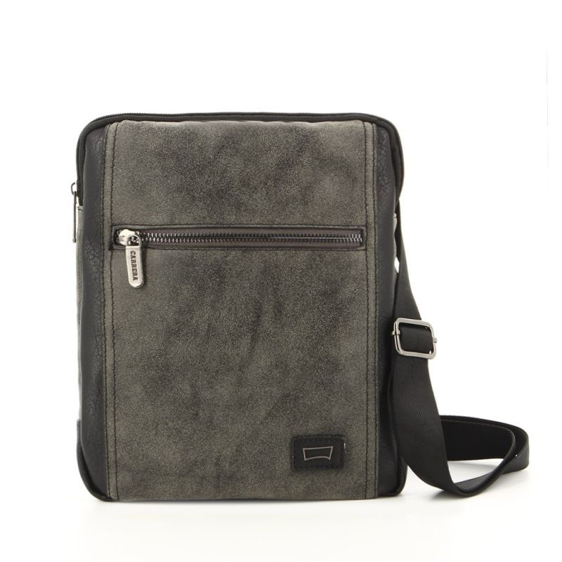 Product: CARRERA - Borsello nero con zip frontale orizzontale e tracolla regolabile (1 of 4)