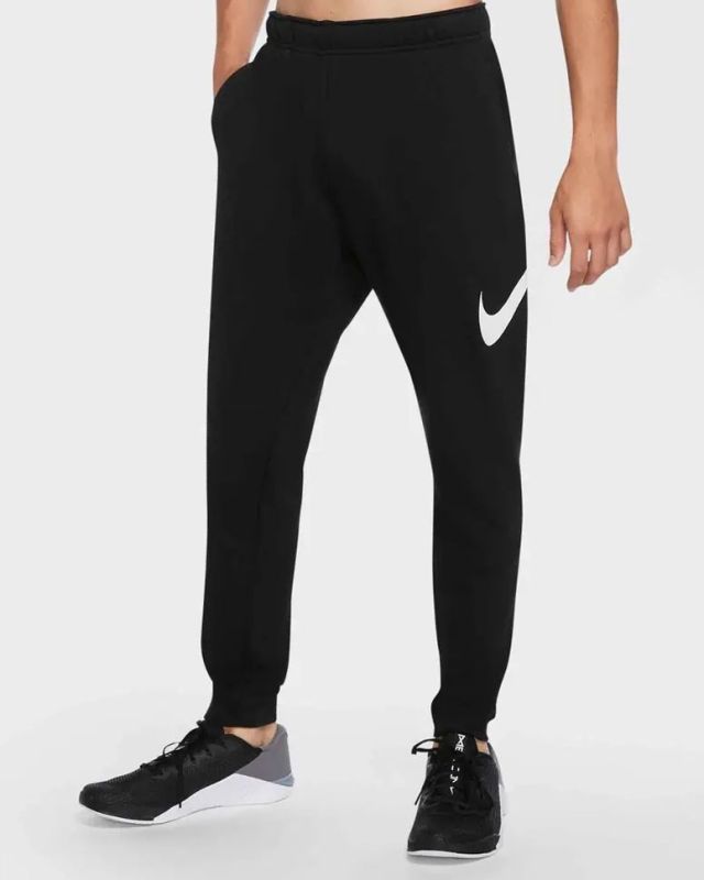 Product: NIKE - Pantalone tuta da uomo nero in tessuto traspirante con logo bianco (1 of 6)