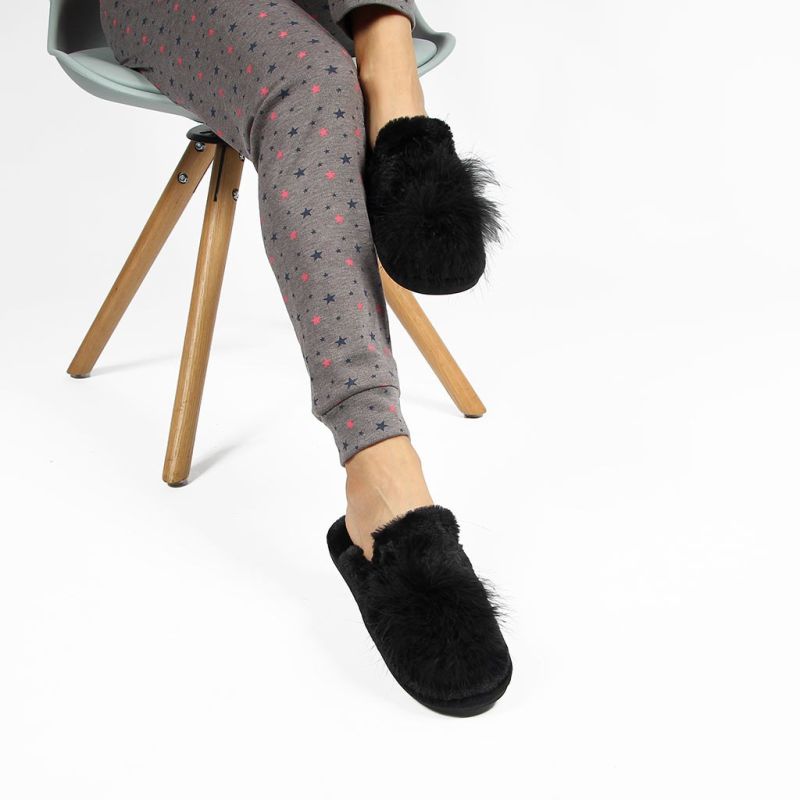 Product: FZ - Pantofole nere in peluche (1 of 2)