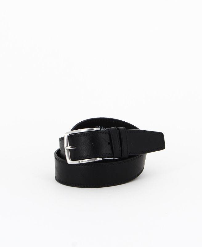 Product: SERGIO TACCHINI - Cinta nera con fodera in VERA PELLE e fibbia senza nichel