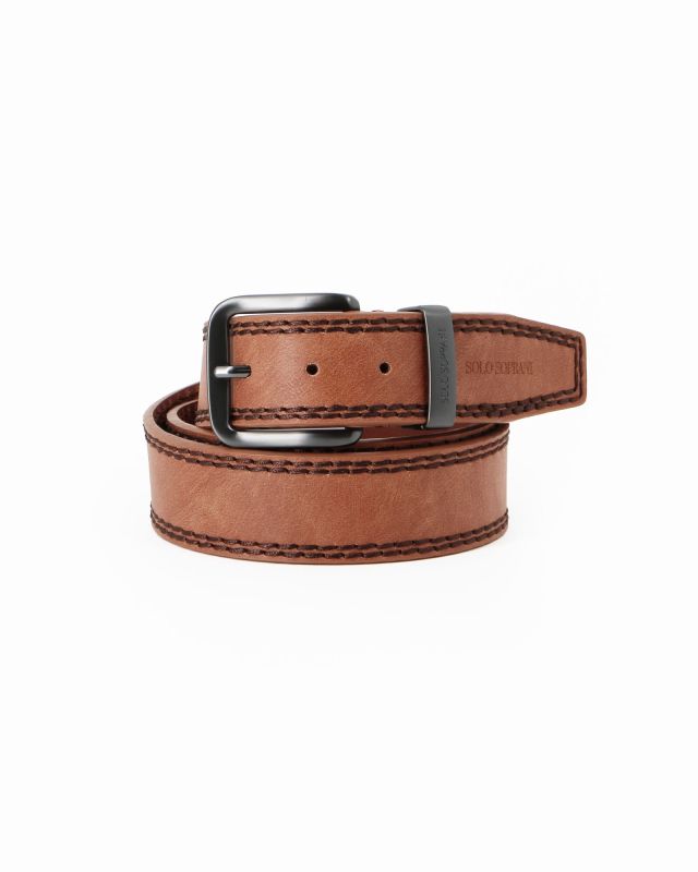 Product: SOLO SOPRANI - Cinta marrone da uomo con fodera in VERA PELLE (1 of 3)