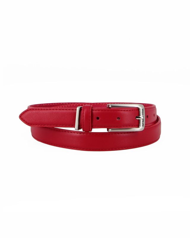 Product: SOLO SOPRANI - Cinta rossa da donna con fodera in VERA PELLE (1 of 2)