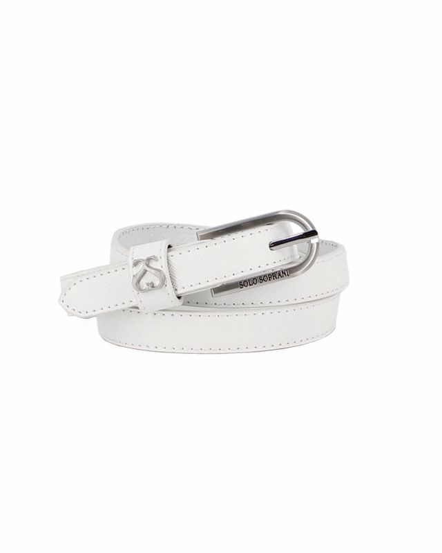 Product: SOLO SOPRANI - Cinta bianca da donna con fodera in VERA PELLE (1 of 2)