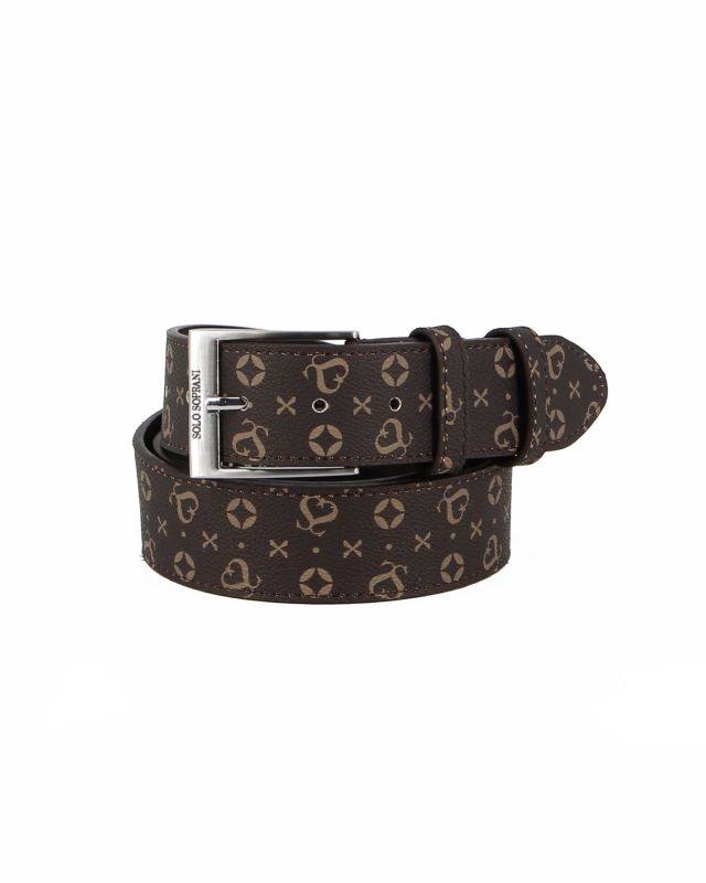 Product: SOLO SOPRANI - Cinta testa moro loggata da uomo con fodera in VERA PELLE (1 of 5)