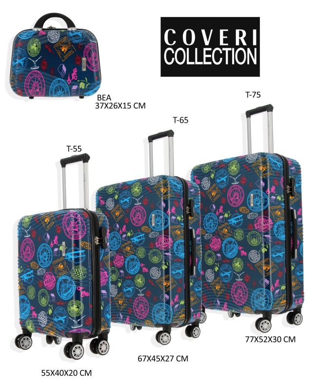 Product: COVERI COLLECTION - TROLLEY ABS FANTASIA FRANCOBOLLI 4 RUOTE DOPPIE (1 of 7)