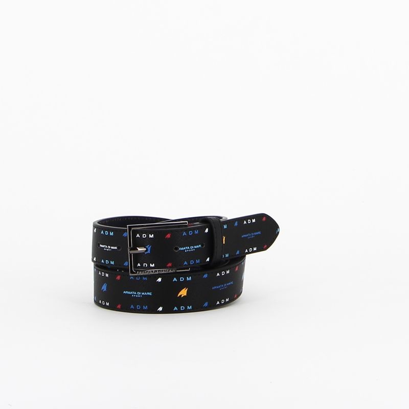 Product: ARMATA DI MARE - Cinta nera con fodera in VERA PELLE e dettagli colorati