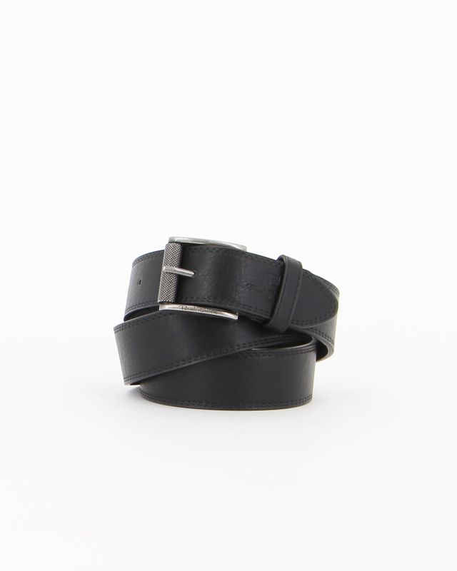 Product: RENATO BALESTRA - Cinta nera con fodera in VERA PELLE e fibbia grigia opaca