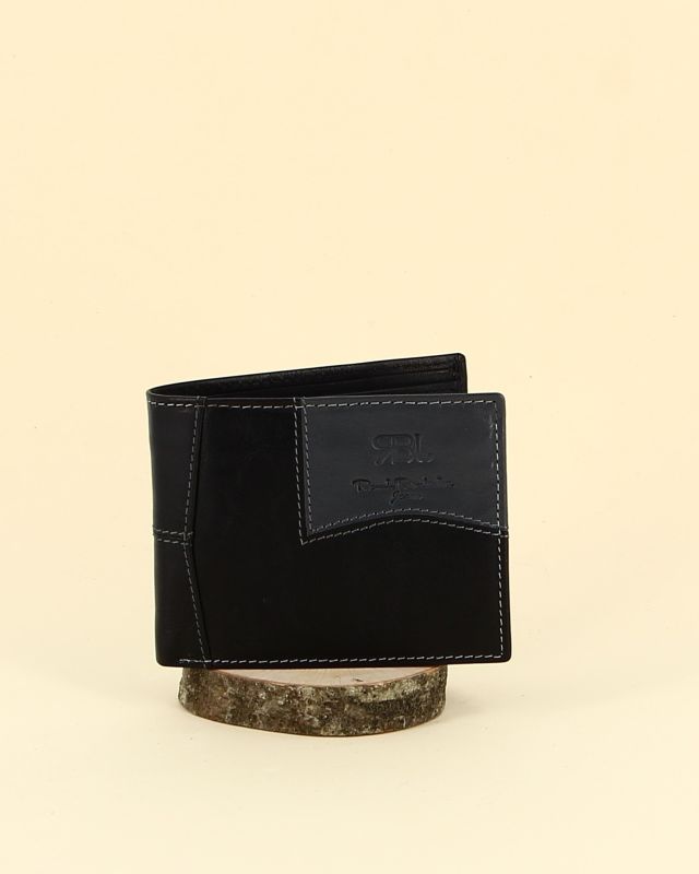 Product: Portafoglio uomo nero con ribaltina, portaspicci e portacarte in VERA PELLE- Renato Balestra (1 of 4)