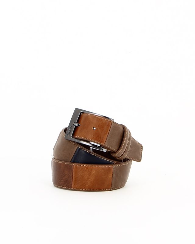 Product: BIAGIOTTI - Cinta uomo multicolor patchwork in VERA PELLE