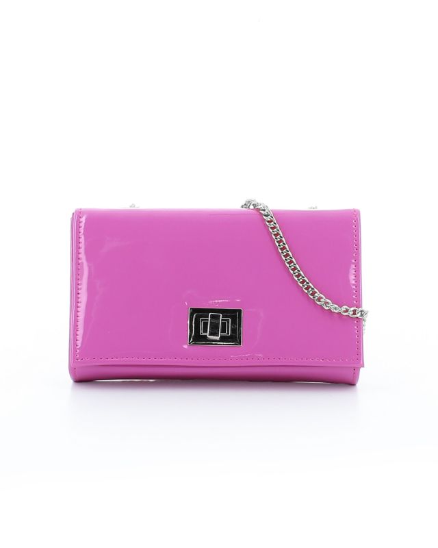 Product: MISS GLOBO-Pochette fuxia in vernice con patta e chiusura a girello (1 of 4)