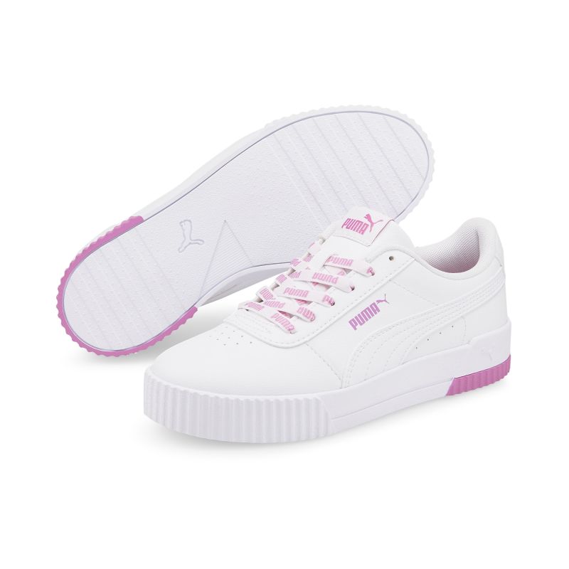 Product: PUMA - Sneakers da donna bianca e rosa con suola in memory foam - CARINA LOGOMANIA (1 of 5)